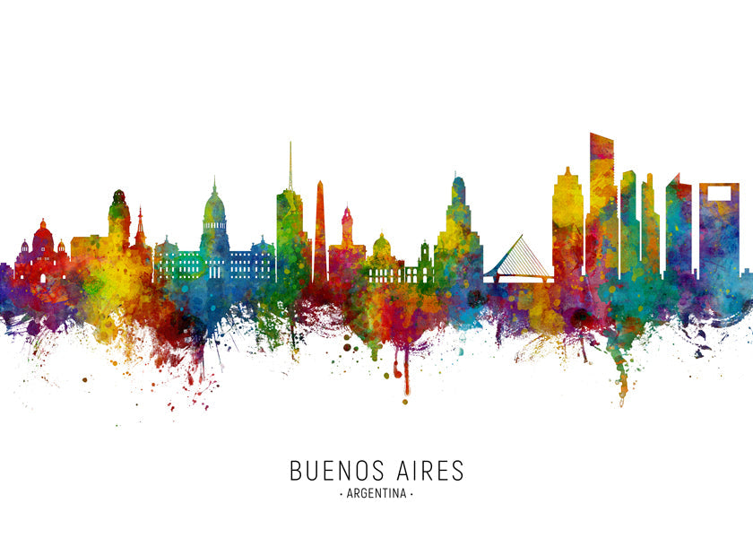 Buenos Aires Skyline multicolor