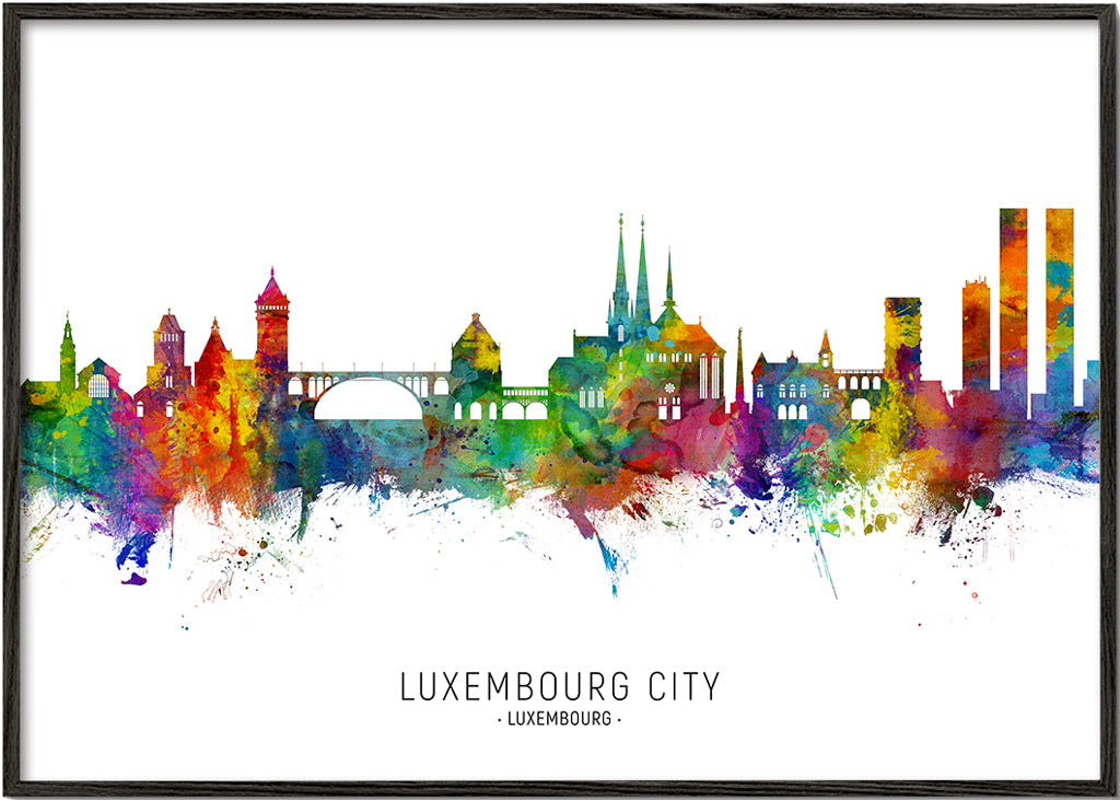 Luxembourg City Skyline multicolor