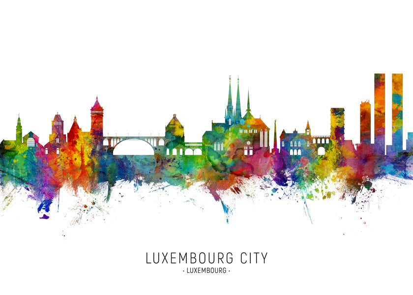 Luxembourg City Skyline multicolor