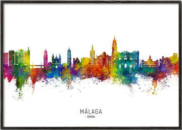 Málaga Skyline multicolor