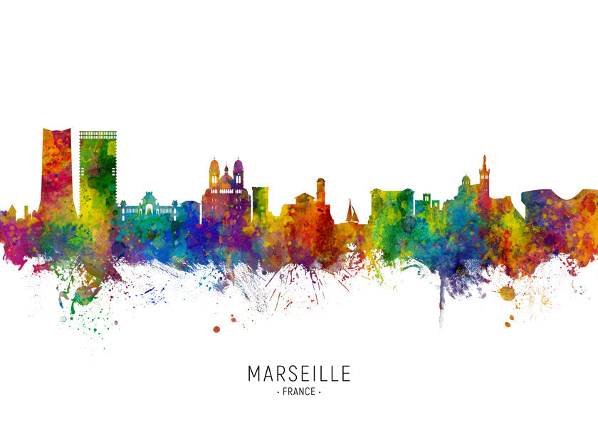 Marseille Skyline multicolor