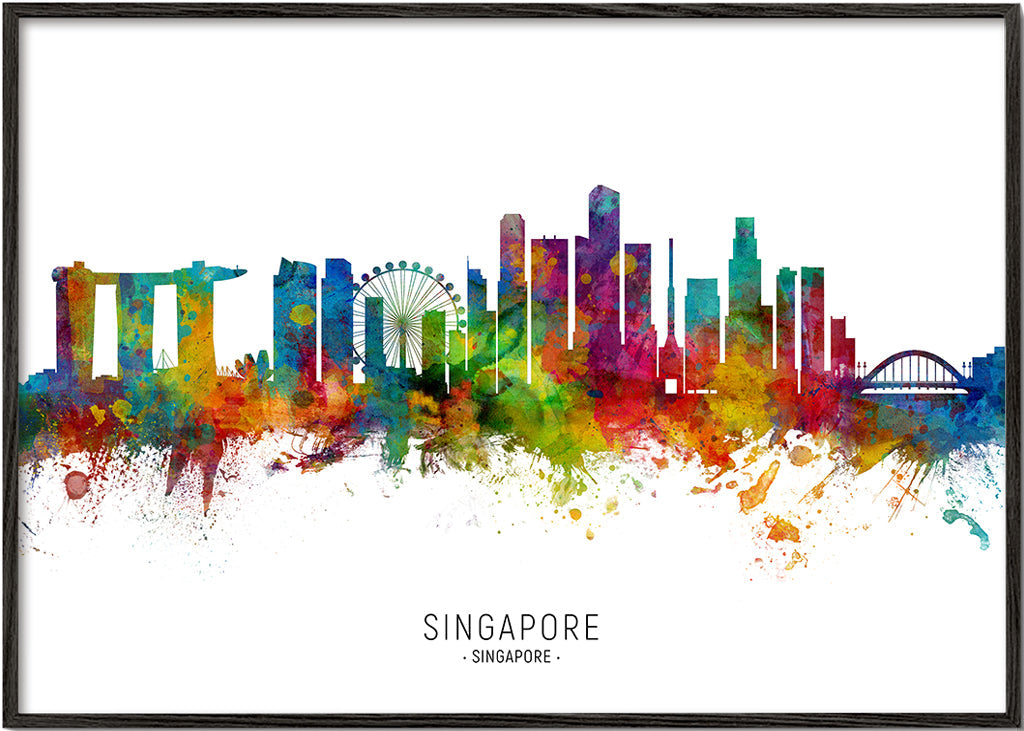 Singapore Skyline multicolor