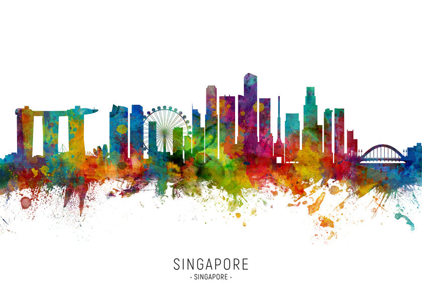 Singapore Skyline multicolor