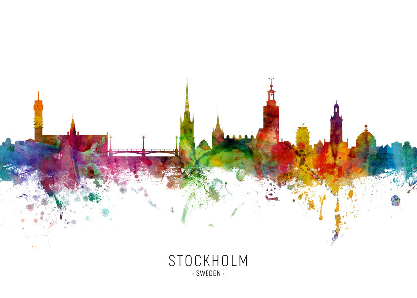 Stockholm Skyline multicolor