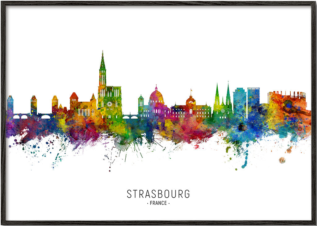 Strasbourg Skyline multicolor