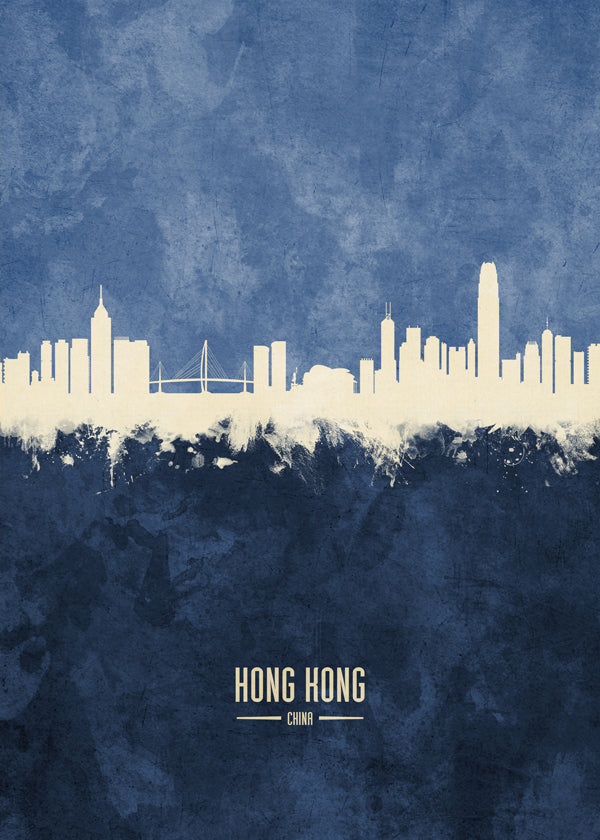 Hong Kong Skyline azul