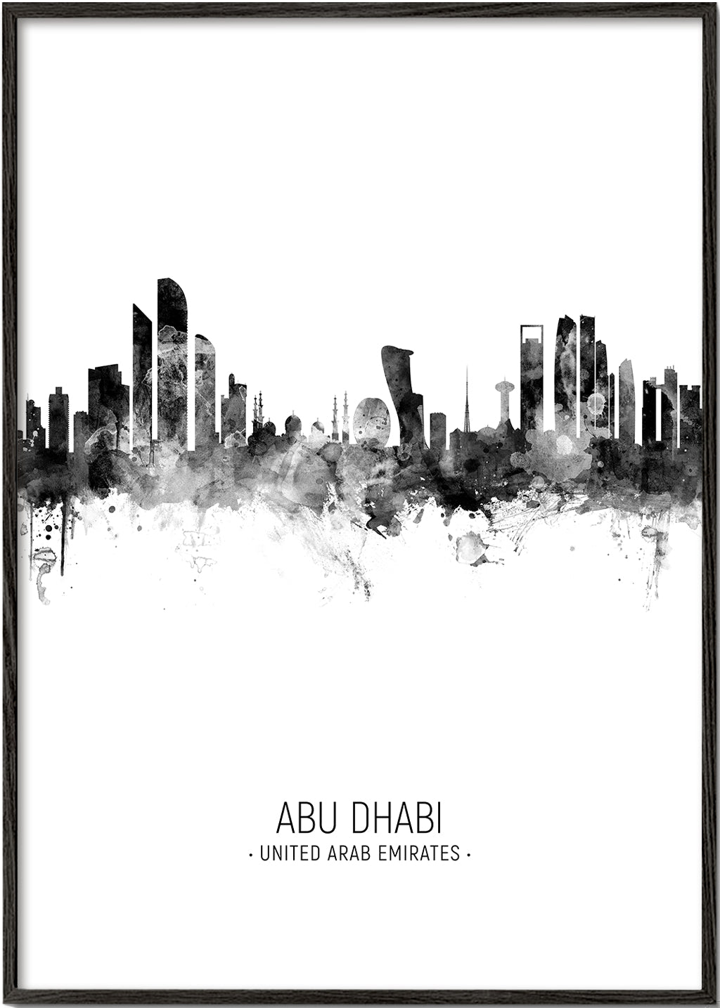 Abu Dhabi Skyline blanco y negro