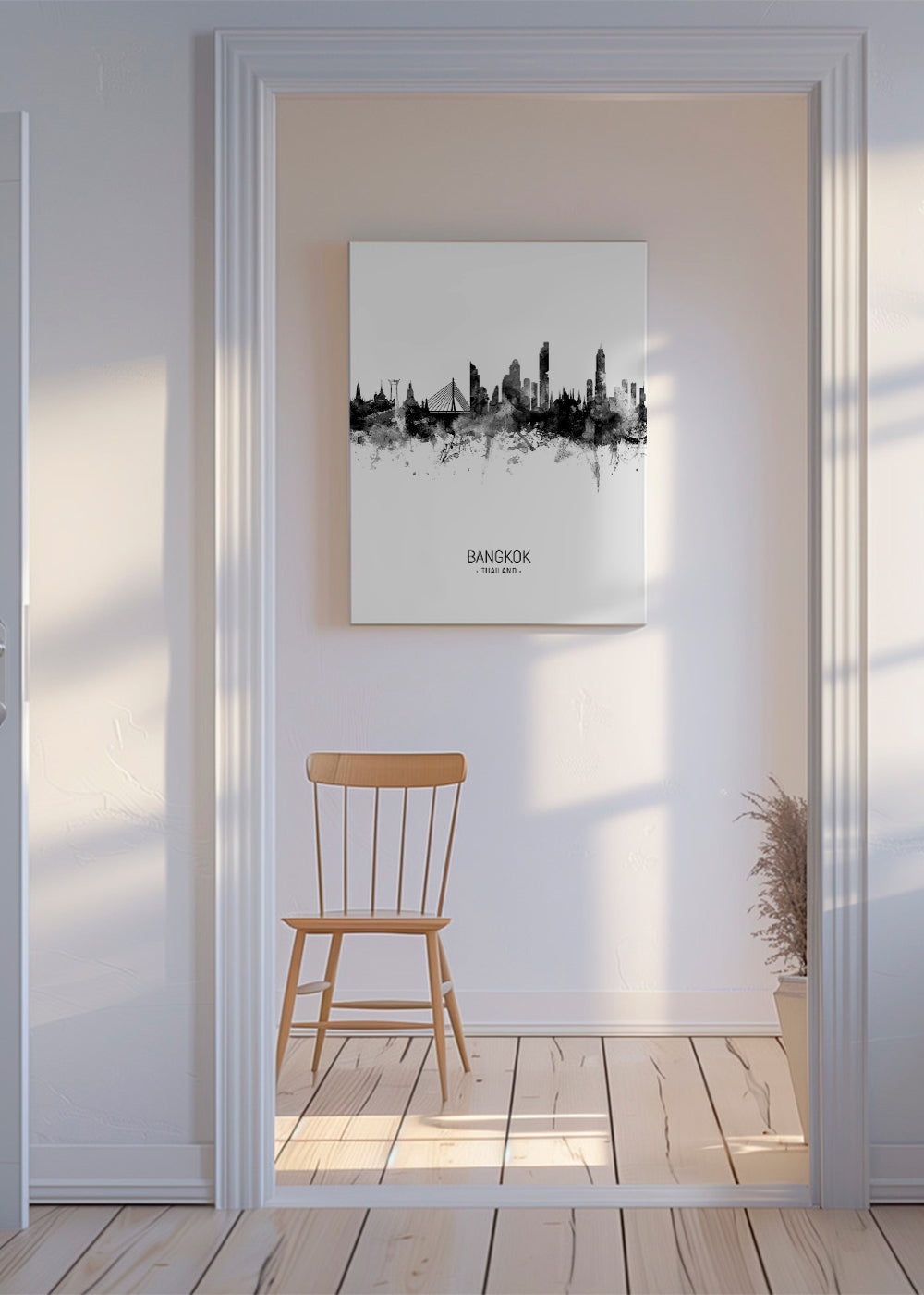 Bangkok Skyline blanco y negro