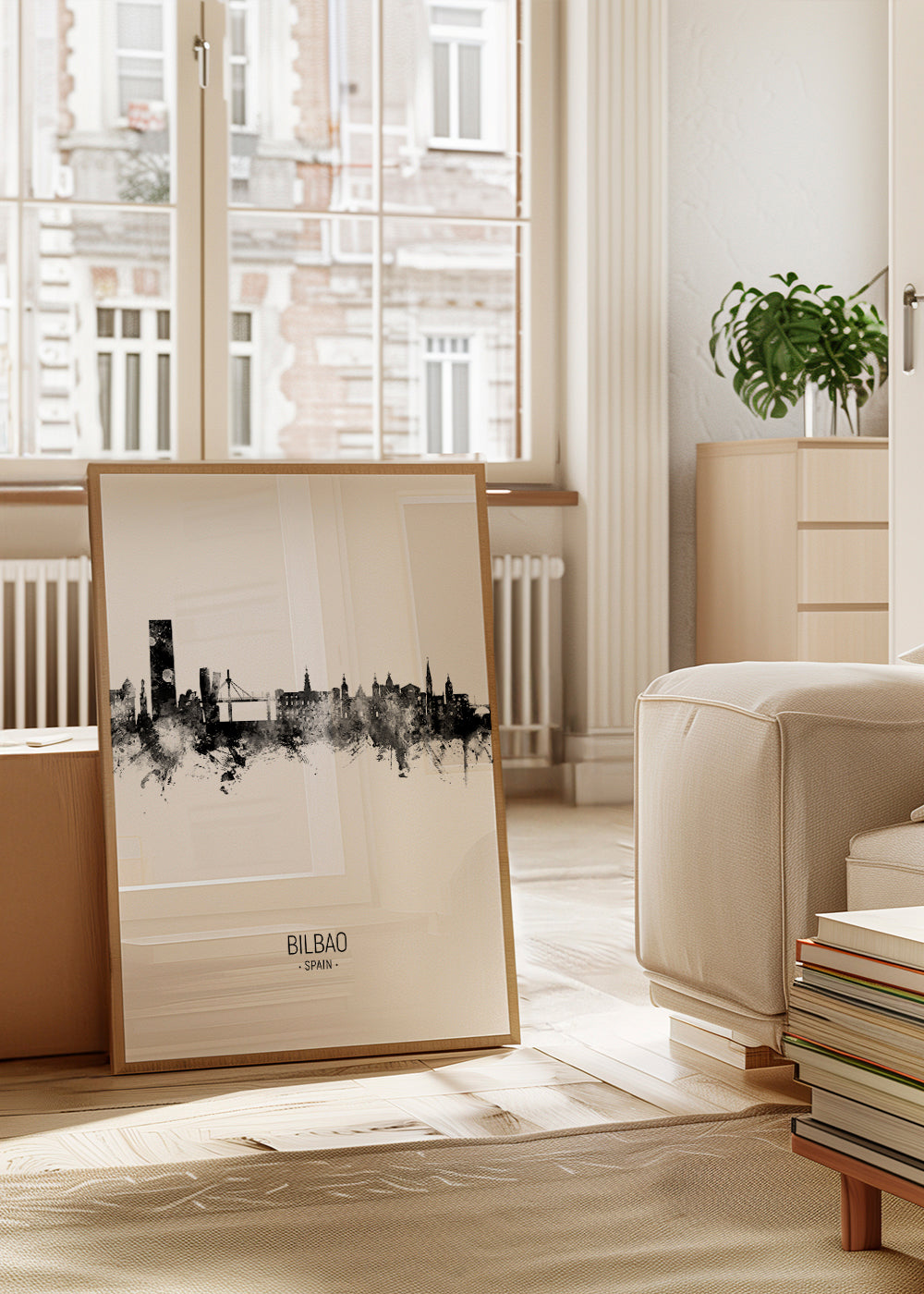 Bilbao Skyline blanco y negro