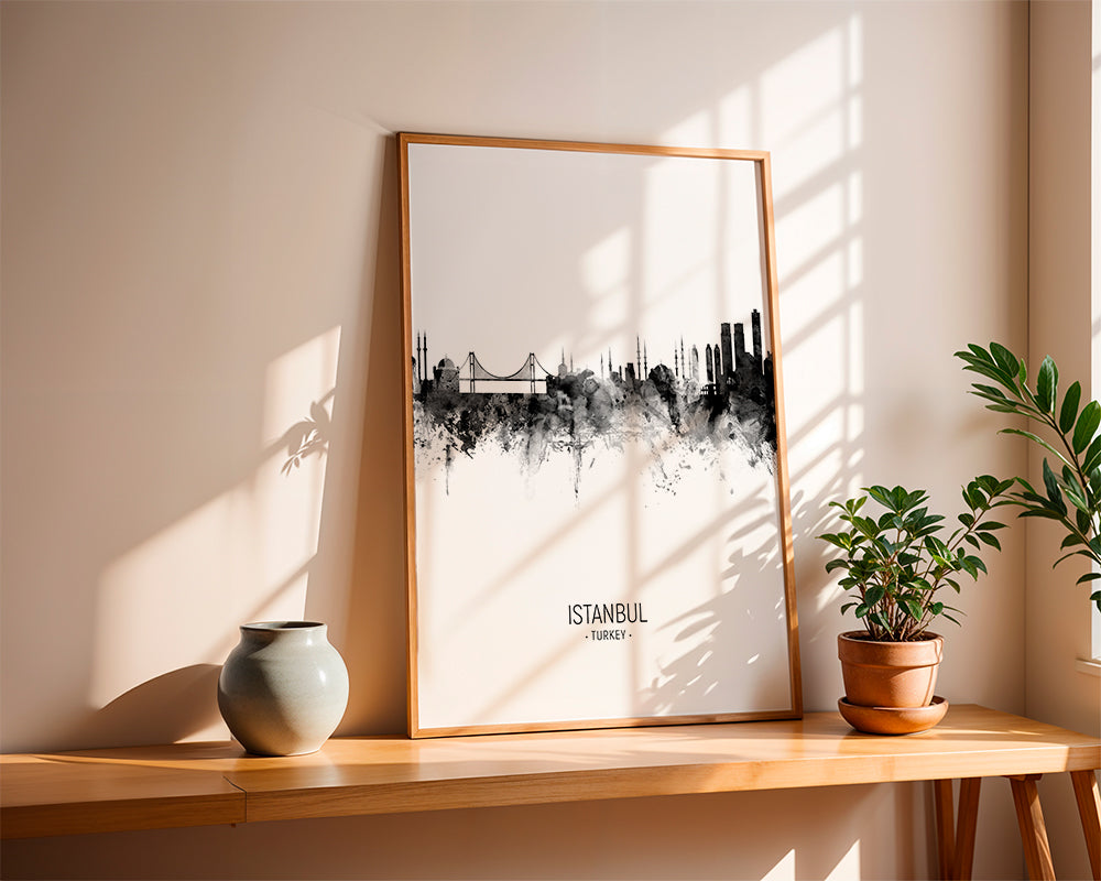 Istanbul Skyline blanco y negro