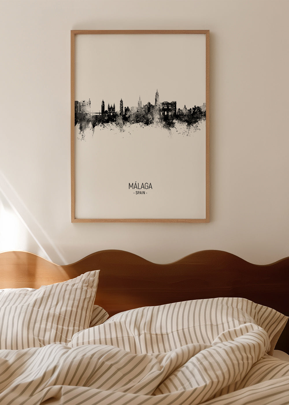 Málaga Skyline blanco y negro