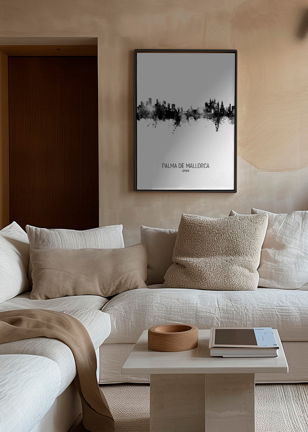 Palma de Mallorca Skyline blanco y negro