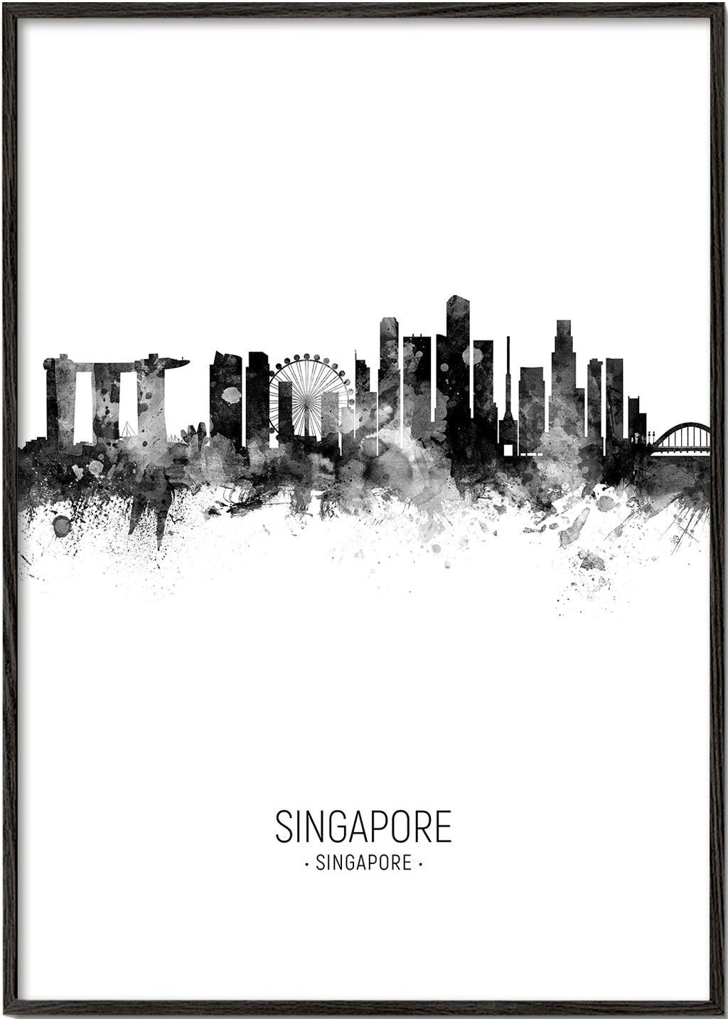 Singapore Skyline blanco y negro