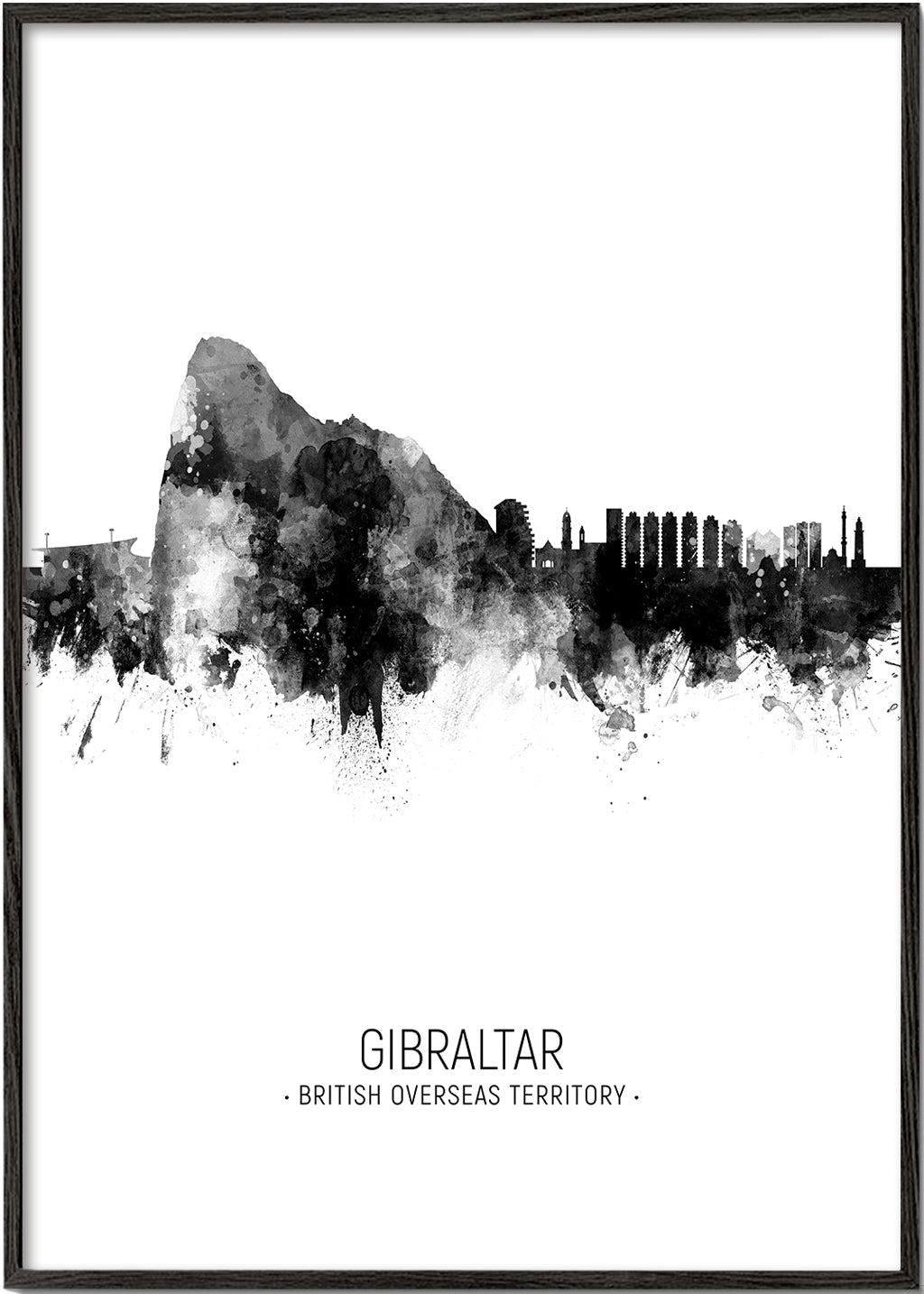 Gibraltar Skyline blanco y negro