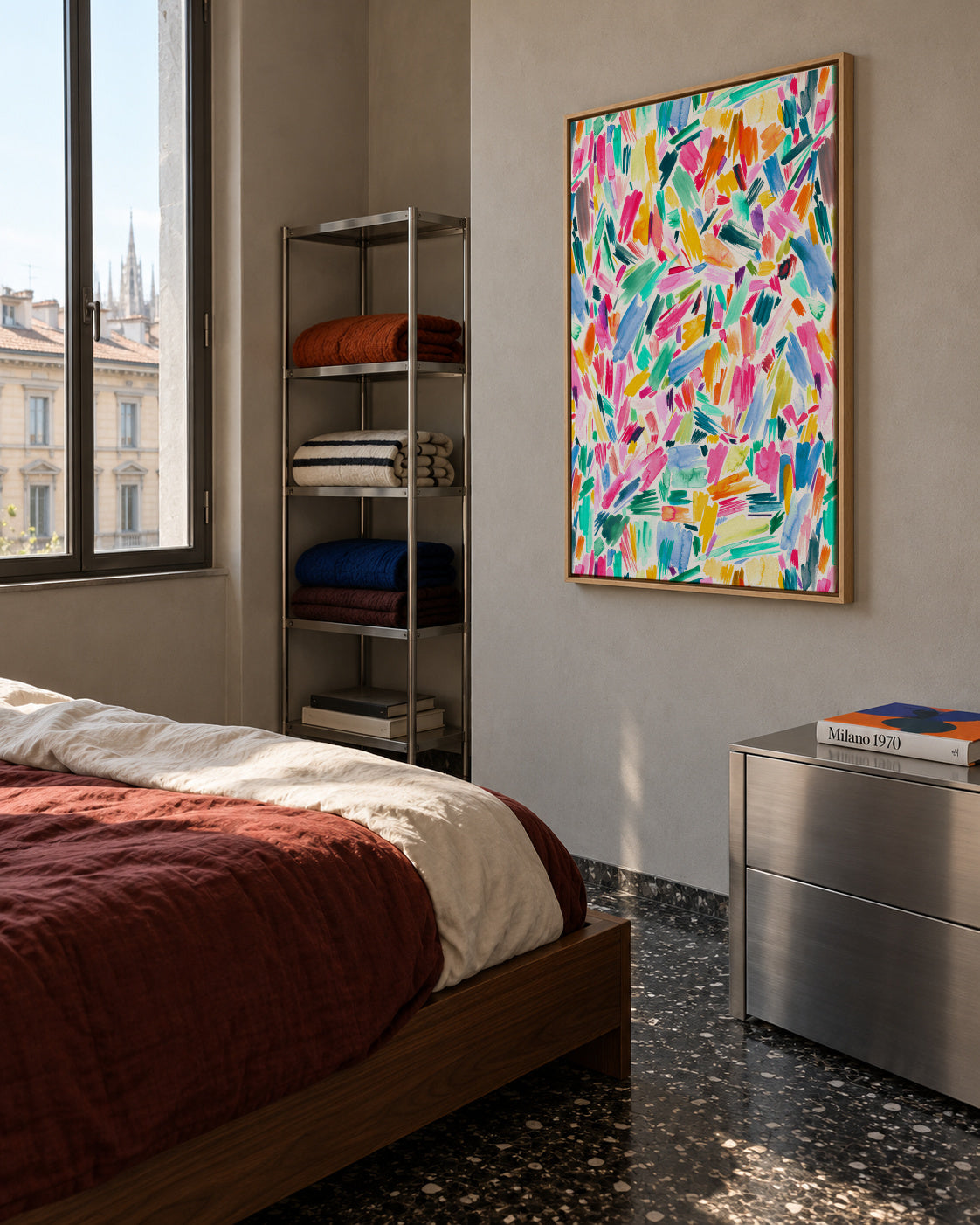 Simple Pleasure Pink Dreaming Gaudi - Framed canvas in an interior