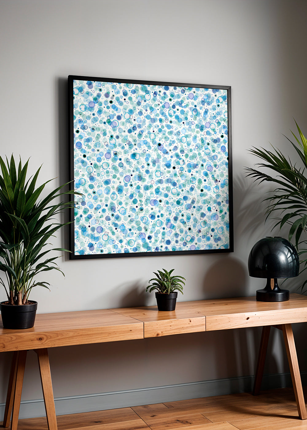 Cosmic Bubbles Blue Cuadrado