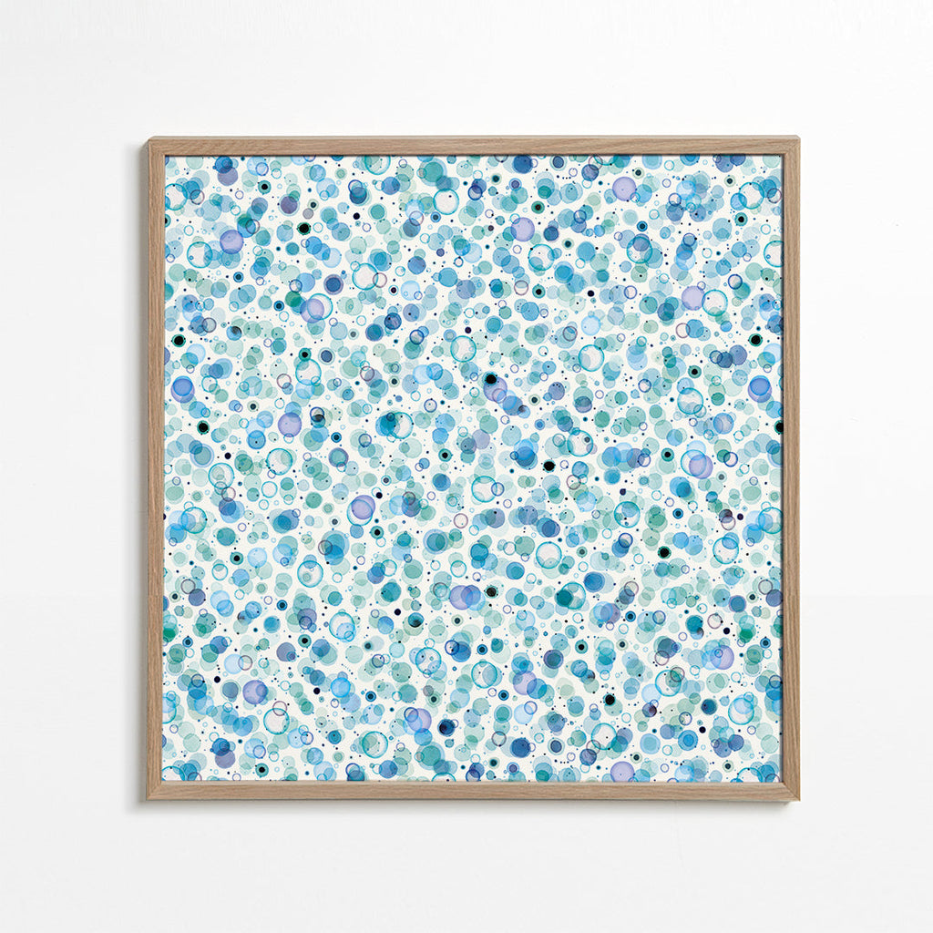 Cosmic Bubbles Blue Cuadrado