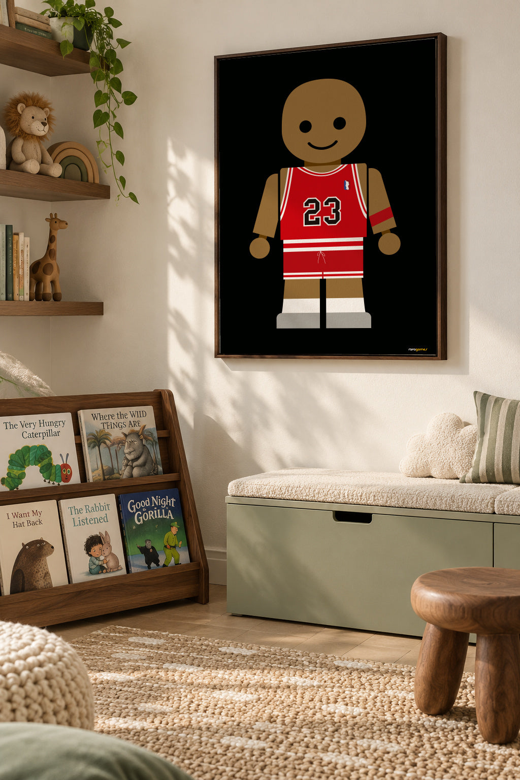Toy Michael Jordan - Framed canvas in an interior