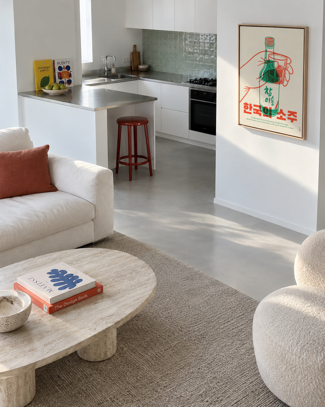 Korean Soju - Framed canvas in an interior