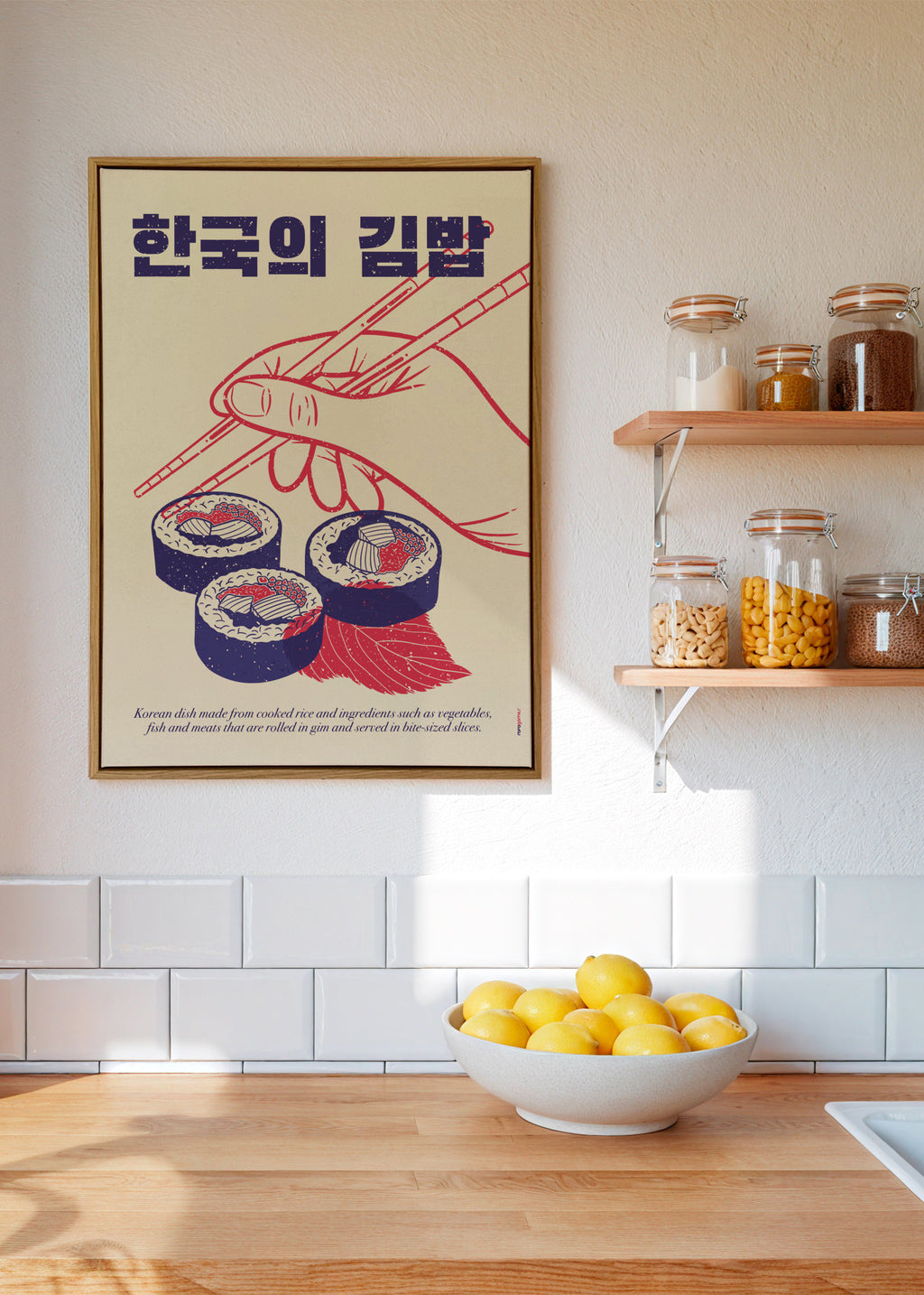 Korean Kimbap - Framed canvas in an interior
