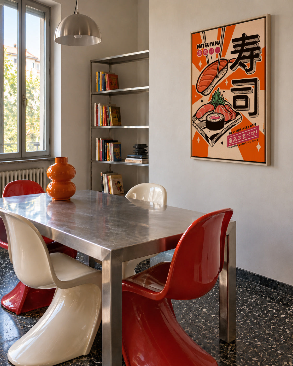 Sushi Every Day - Framed canvas in an interior
