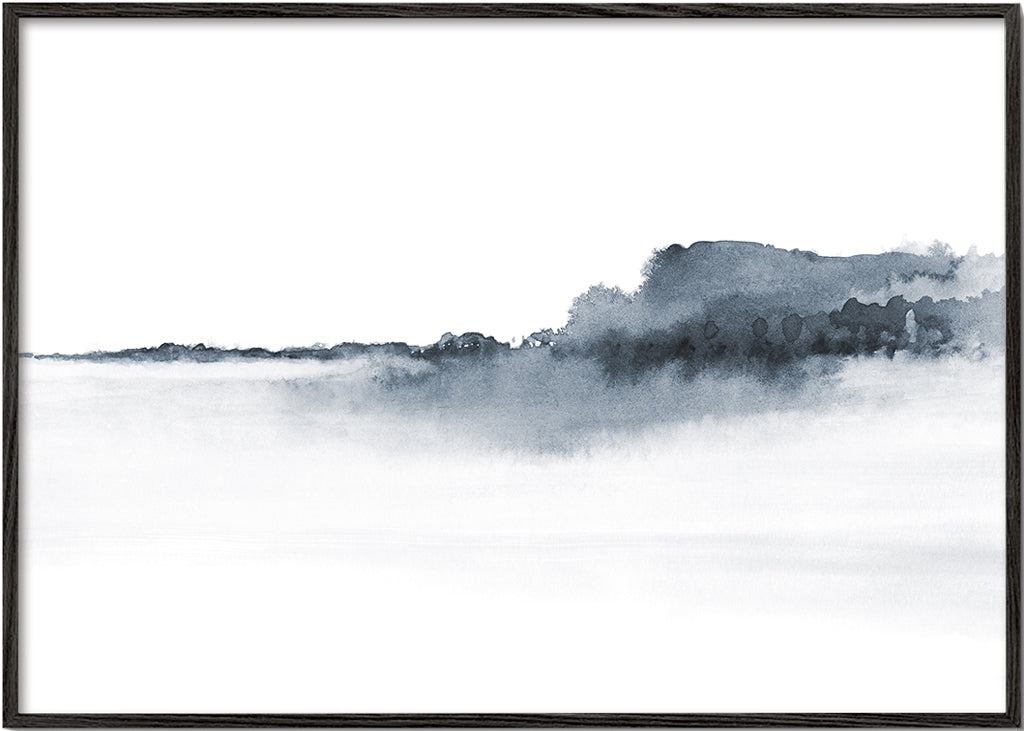 Watercolor landscape N 39 - Bluish gray