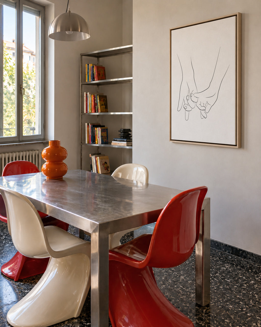 Hands - Pink promise - Framed canvas in an interior