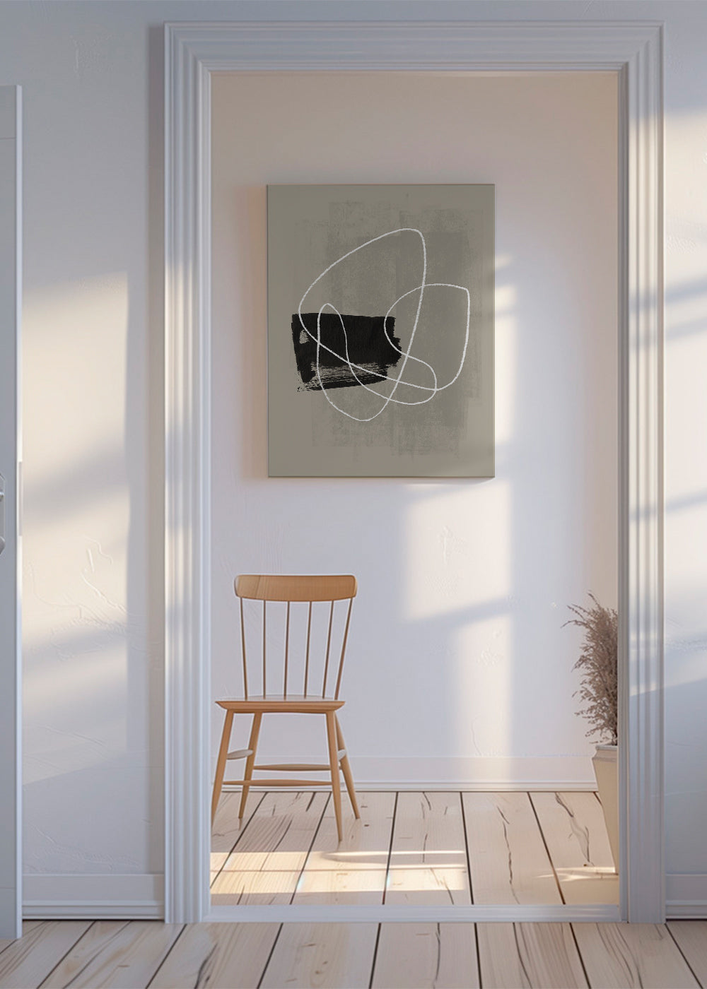 Pencil scribble and ink brush stroke Nº2