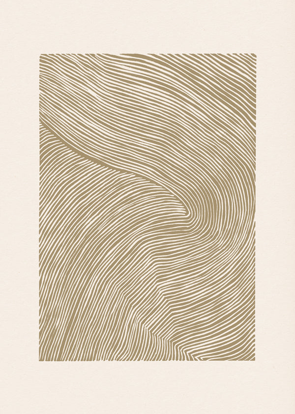 Stripes linocut Nº4 - Ochre