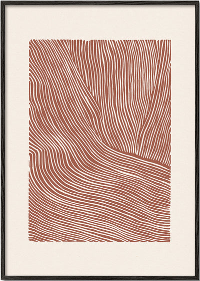 Stripes linocut Nº5 - Terracotta