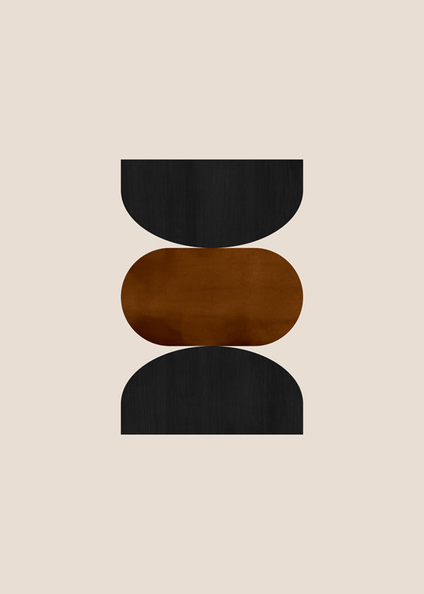 Geometric shapes Nº2 - rust & black