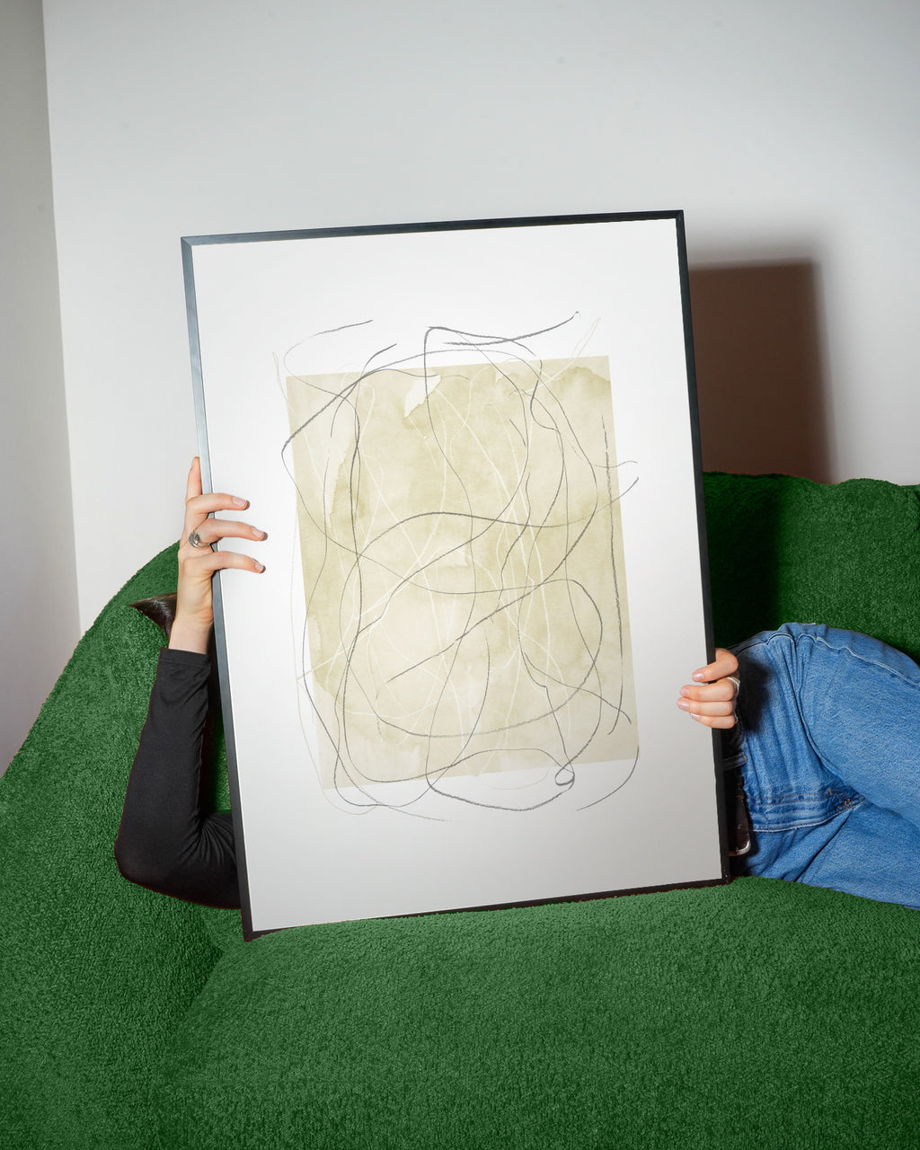 Whimsy Nº5 - Moss Green - Framed poster detail