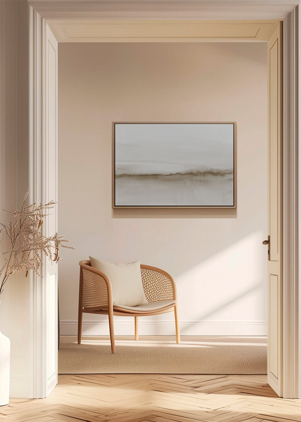 Watercolor landscape N 47 Beige tones