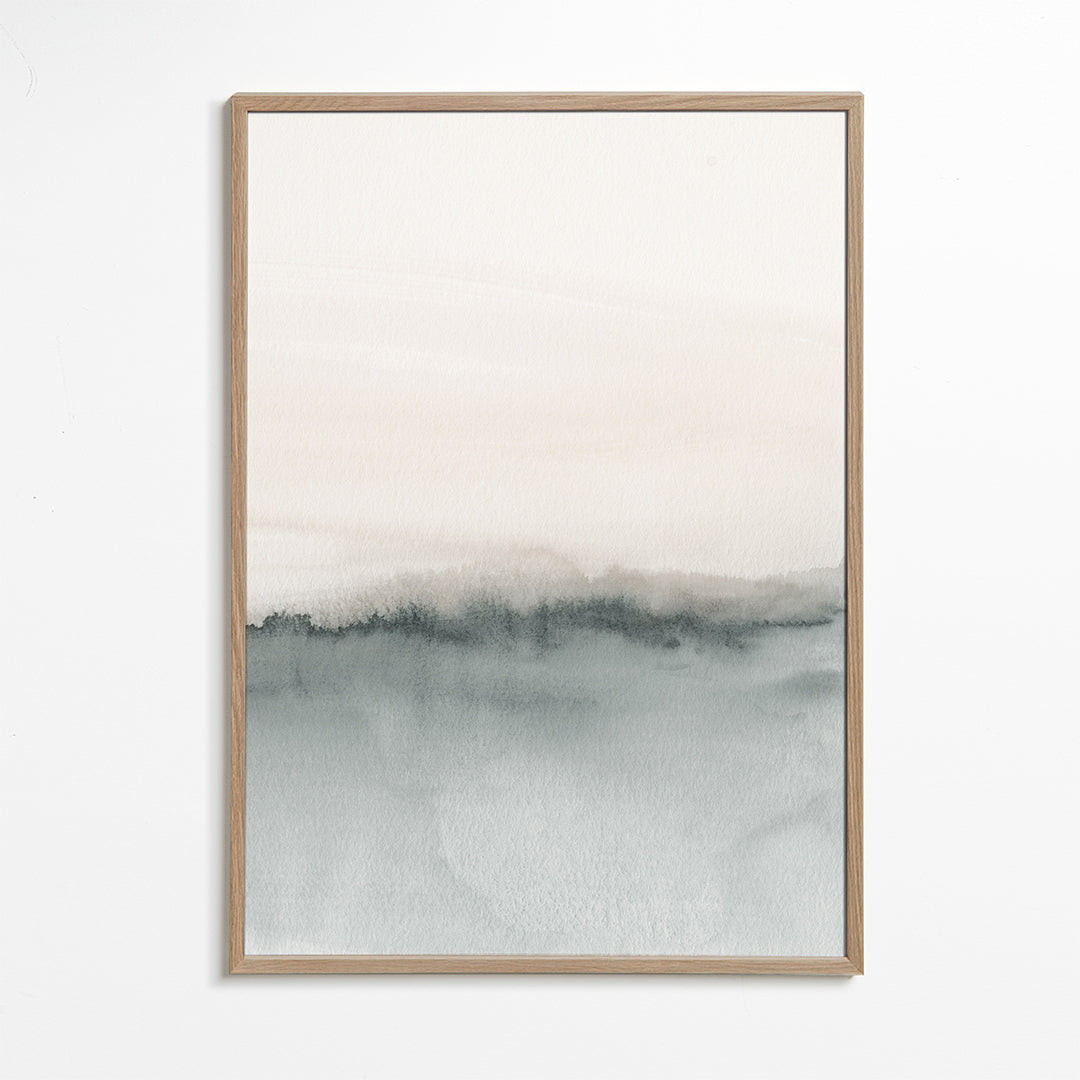 Watercolor landscape N 46 Soft coral & Gray 2/2