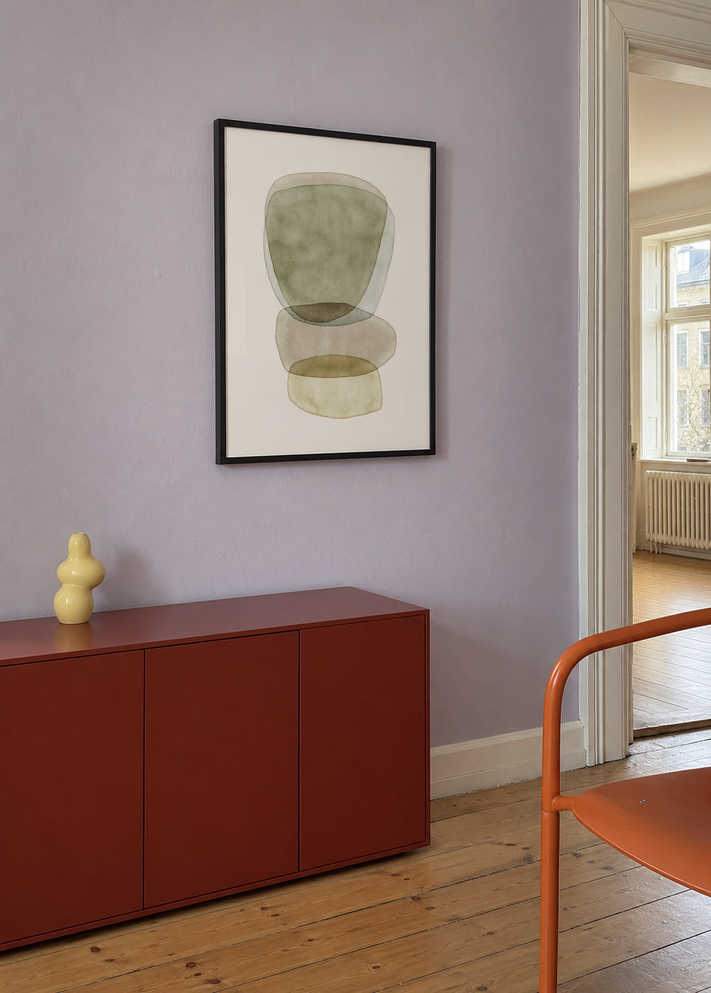 Watercolor abstraction 2 - Framed poster in an interior