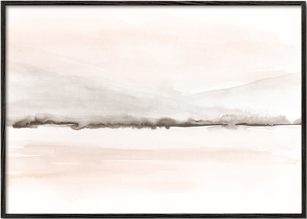 Watercolor landscape N 48 Coral & Warm Gray