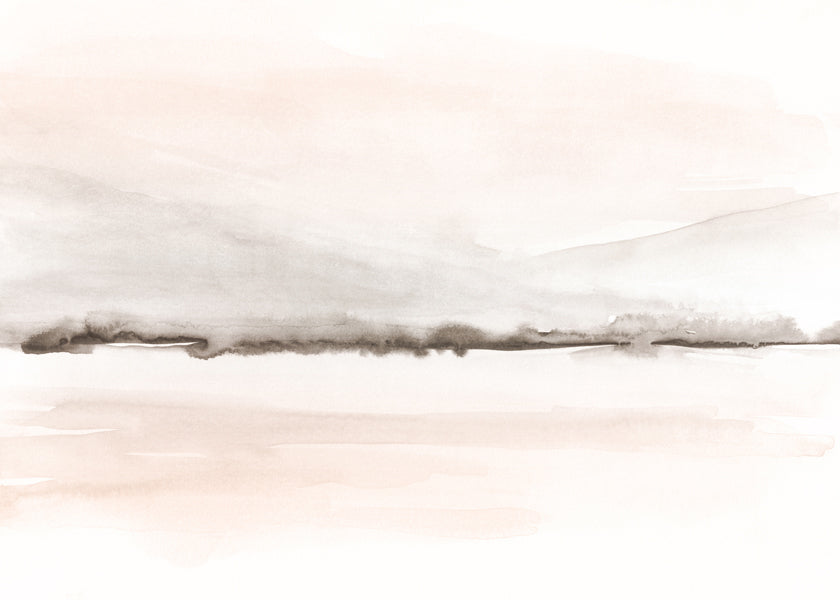 Watercolor landscape N 48 Coral & Warm Gray