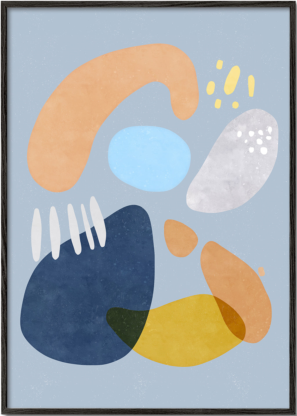 Bold Organic Shapes Blue Gold 2