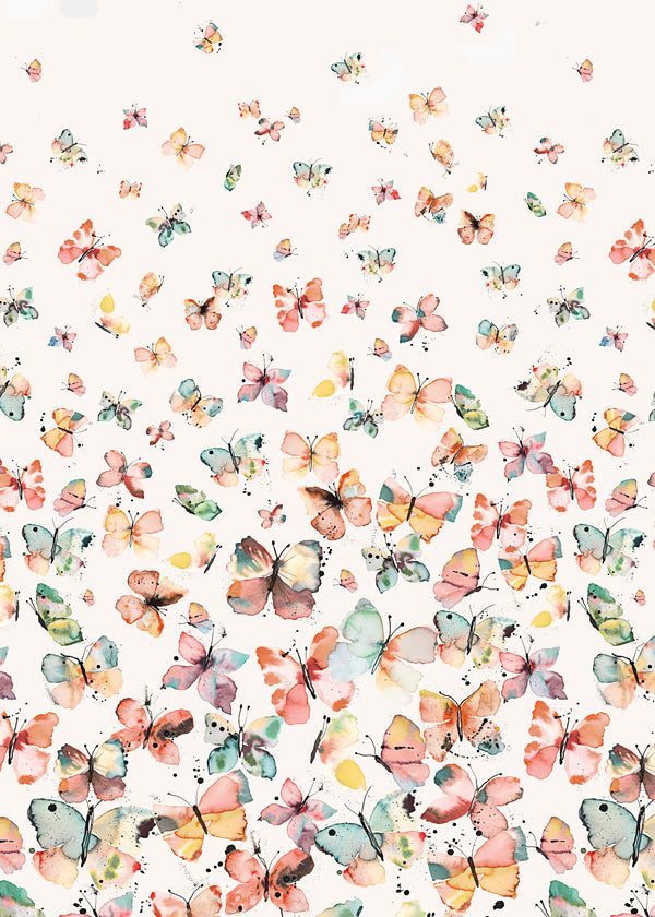 Watercolor Butterflies Gradation Rustic