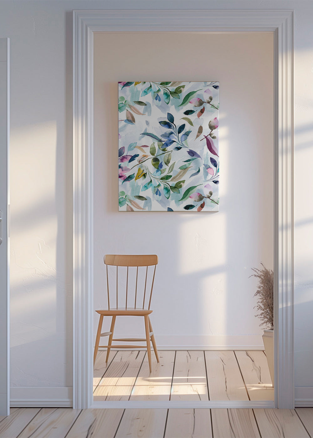 Watercolor Leaves Colorful