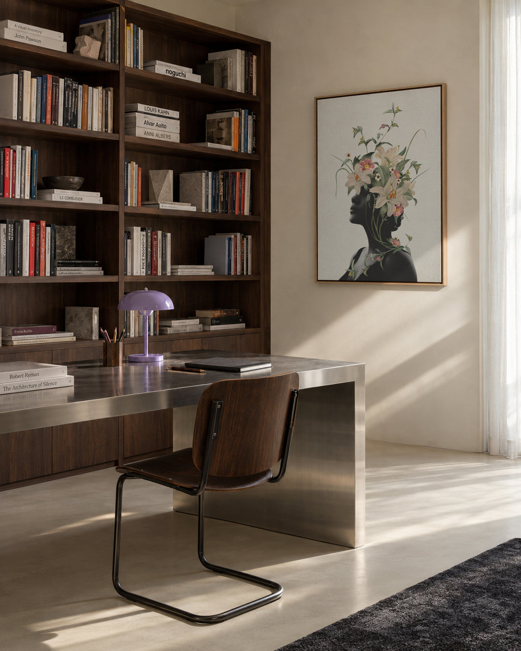 Lily flower - Framed canvas in an interior