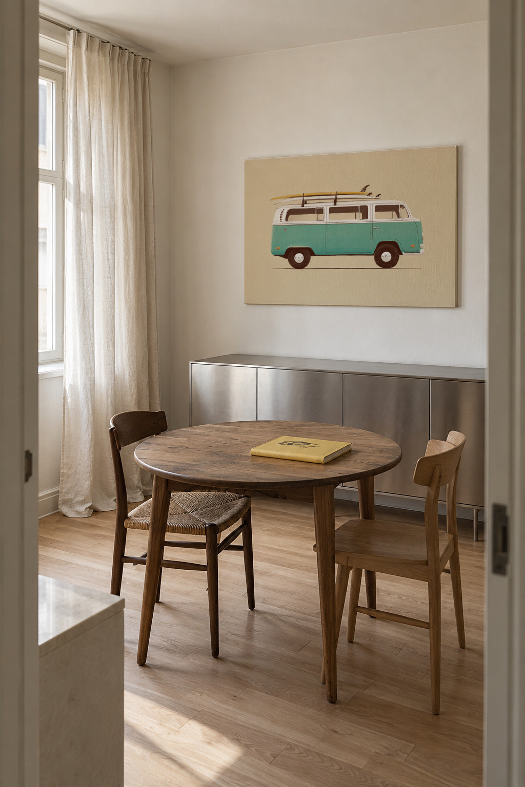 Blue Van - Unframed canvas in an interior