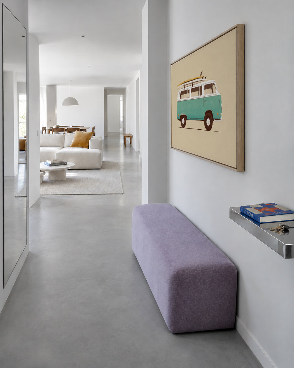 Blue Van - Framed canvas in an interior