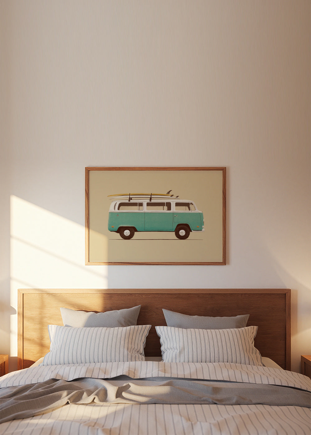 Blue Van - Framed poster in an interior