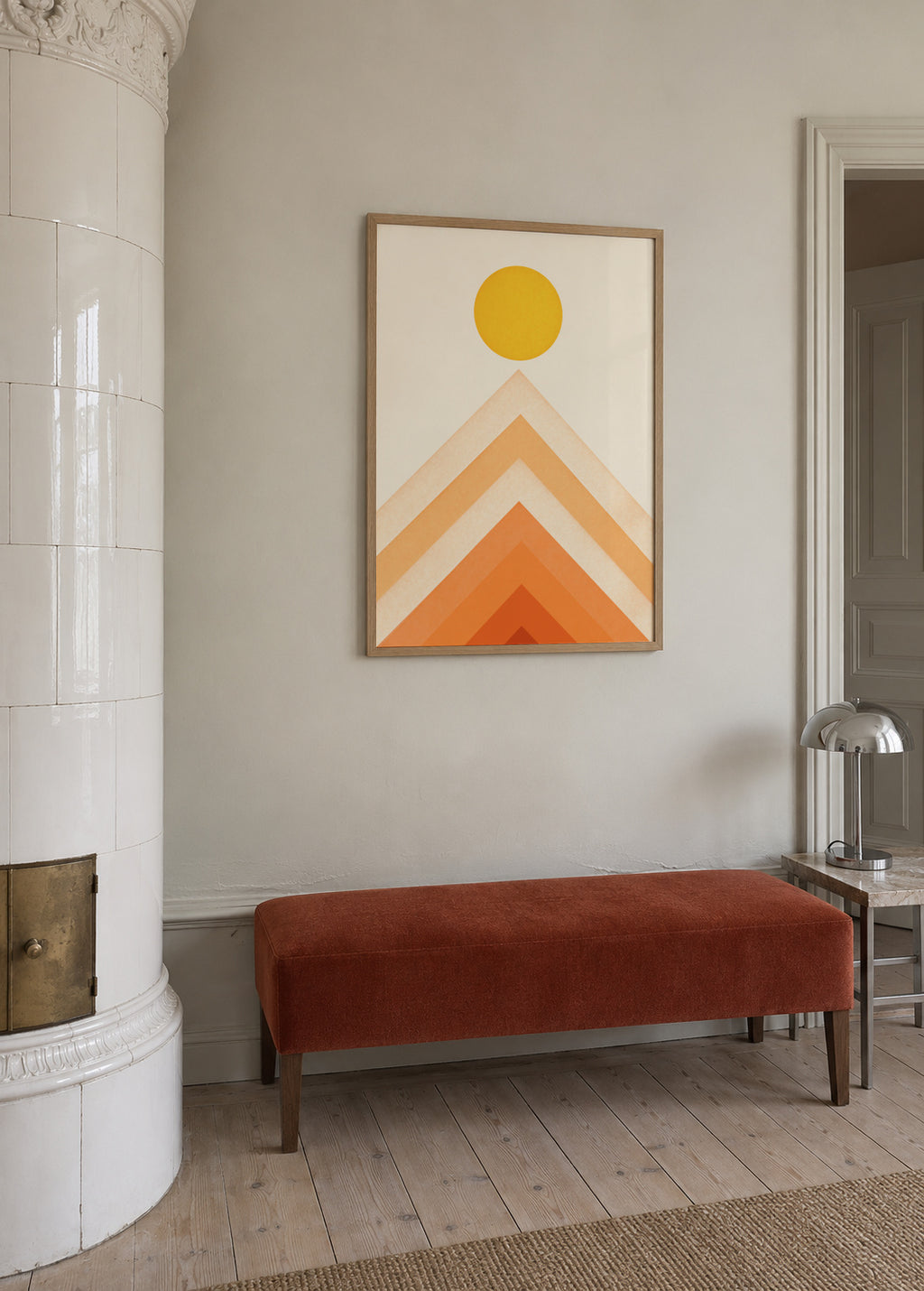 Mountainscape 4 - Framed poster in an interior