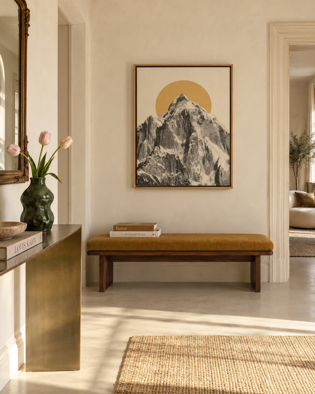 Mountainscape 5 - Framed canvas in an interior
