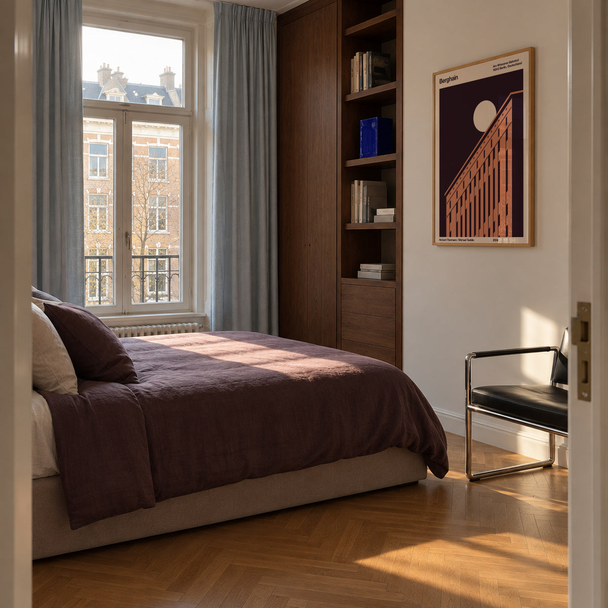Berghain - Night - Framed poster in an interior