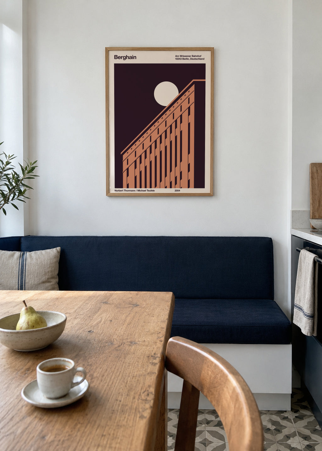 Berghain - Night - Framed poster in an interior