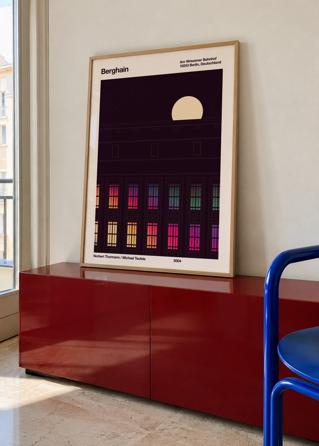 Berghain Night - Framed poster in an interior