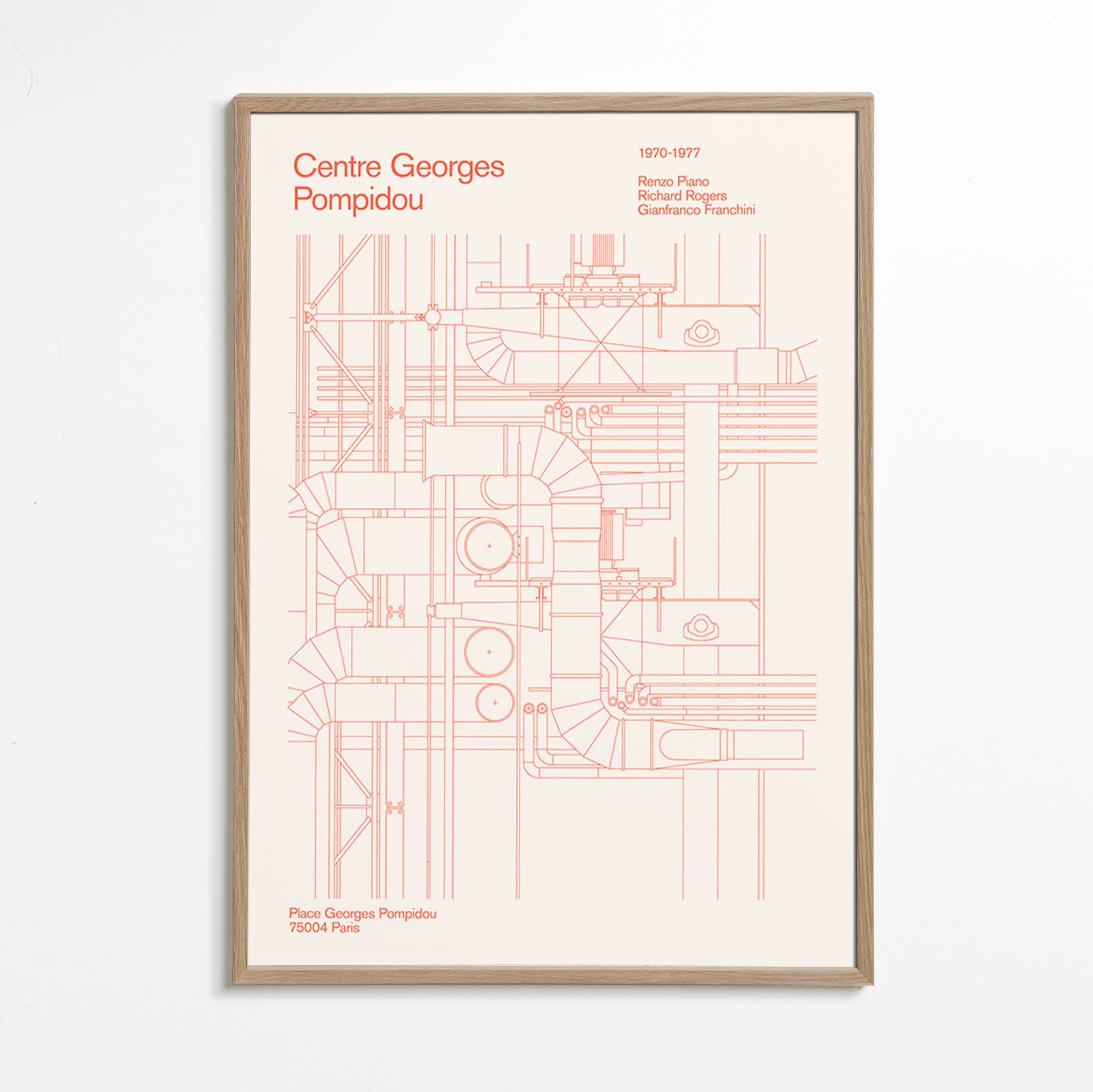 Küchenkunst Centre Pompidou technische Zeichnung